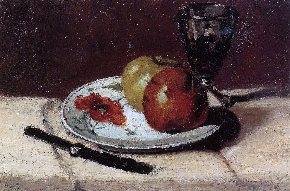 Paul Cezanne Still Life, Apples and a Glass, 18"x27" Wall Decal