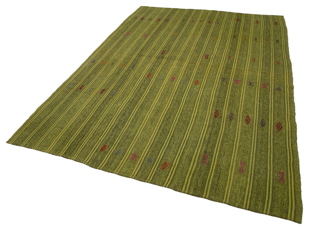 Rug N Carpet - Handmade Oriental 6' 2'' x 9' 1'' Antique Wool Kilim Rug
