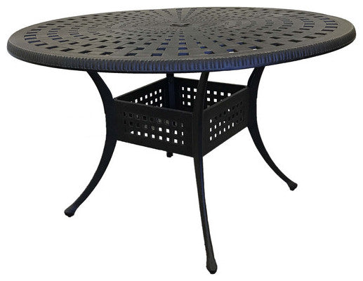 48 Inch Round Outdoor Cast Aluminum Dining Table-Perfect for Patio