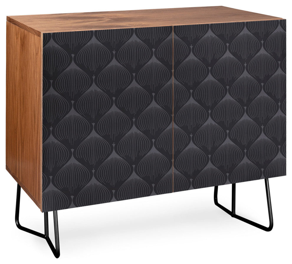 Deny Designs Hygge, Kohl Credenza, Walnut, Black Steel legs