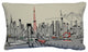 25" White Tokyo Daylight Skyline Lumbar Decorative Pillow