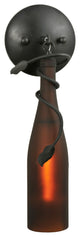 3 Wide Tuscan Vineyard Frosted Amber Wine Bottle Wall Sconce