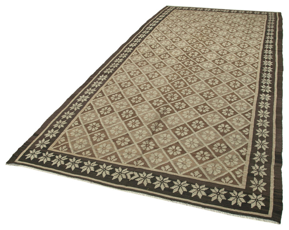 Rug N Carpet - Handmade Bessarabian 5' 8'' x 12' 4'' Vintage Floral Kilim Rug