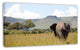 Retreating Elephant in Savannah, Extra Large African Canvas Art Print, 32"x16"
