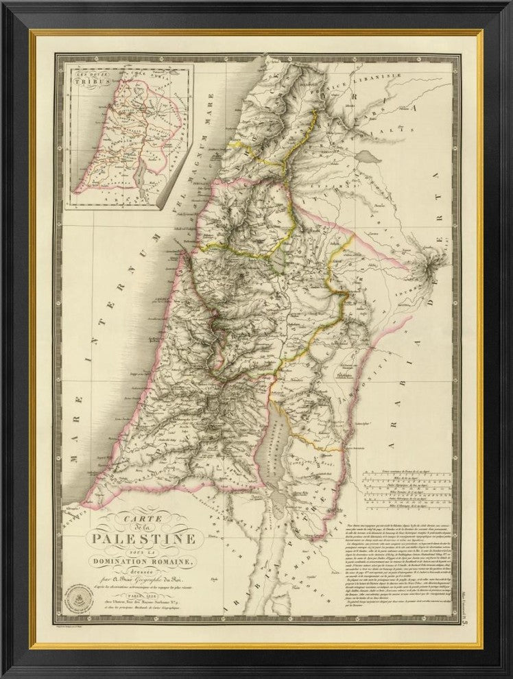 "Palestine sous la domination romaine, 1828"  by Adrien Hubert Brue, 30x40"