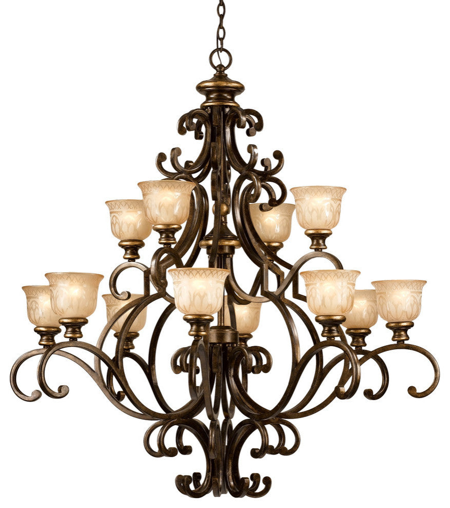 Norwalk 12 Light Chandelier, Bronze Umber