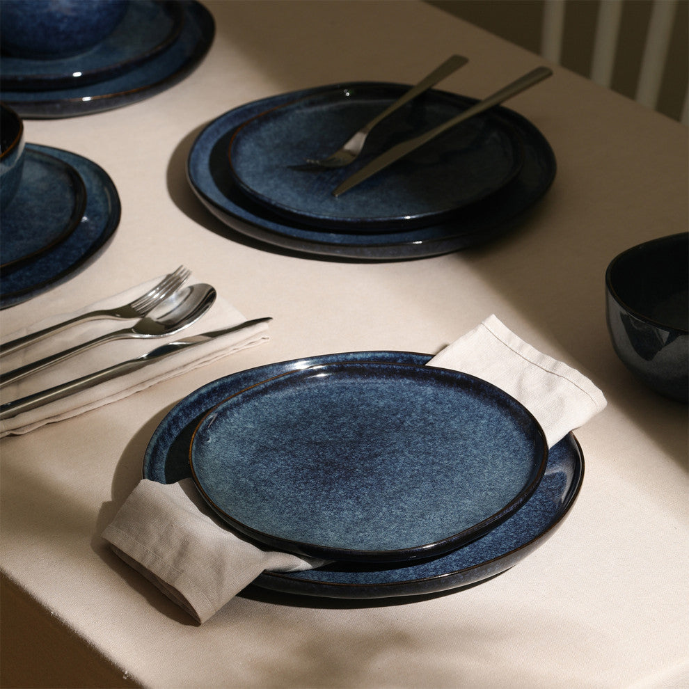 Stone Lain Mirella Stoneware Dinner Plate Set of 4, Blue