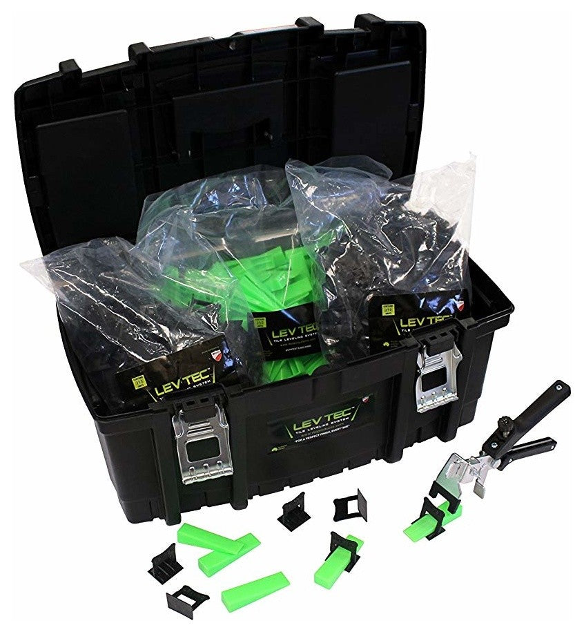 Tile Leveling System, Lev Tec Tile System Kit: 1 Pliers, 500 Clips, 250 Wedges, 500 Kit 1/8"