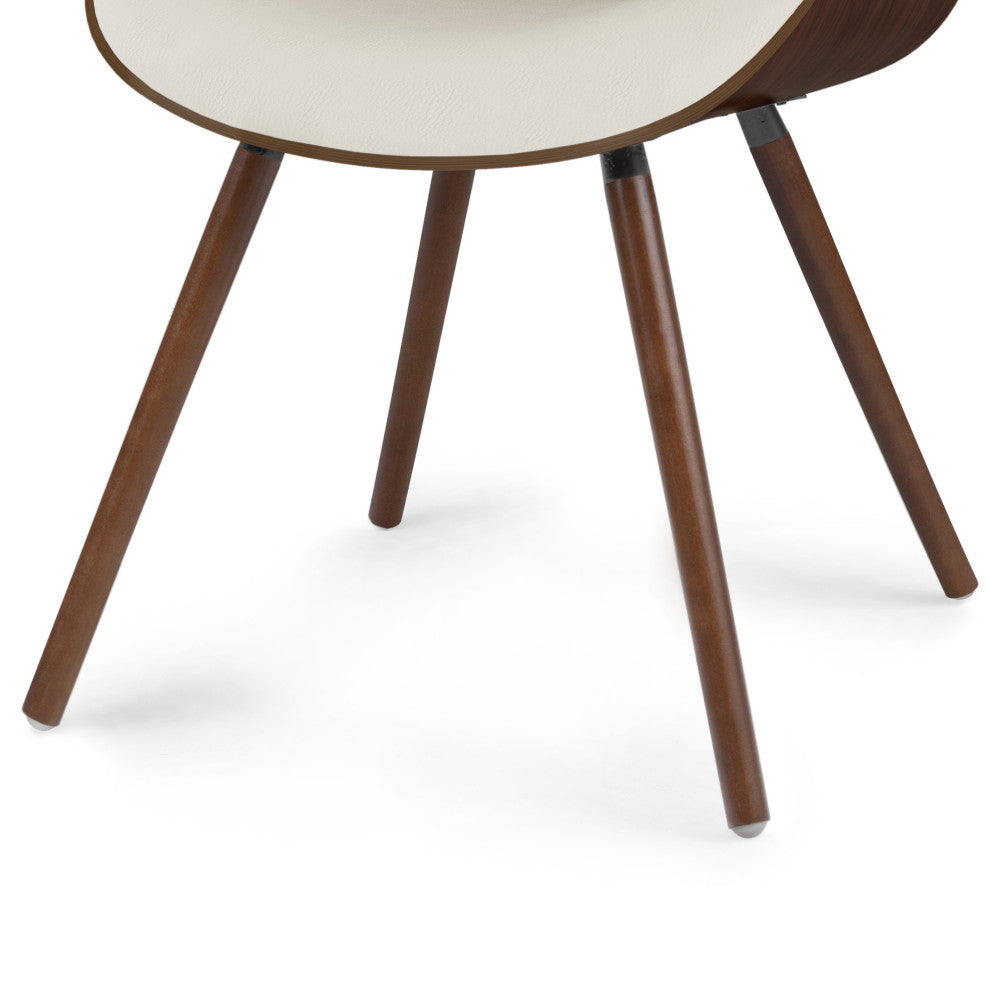 Malden Bentwood Dining Chair with Wood Back in Natural Linen Look Fabric