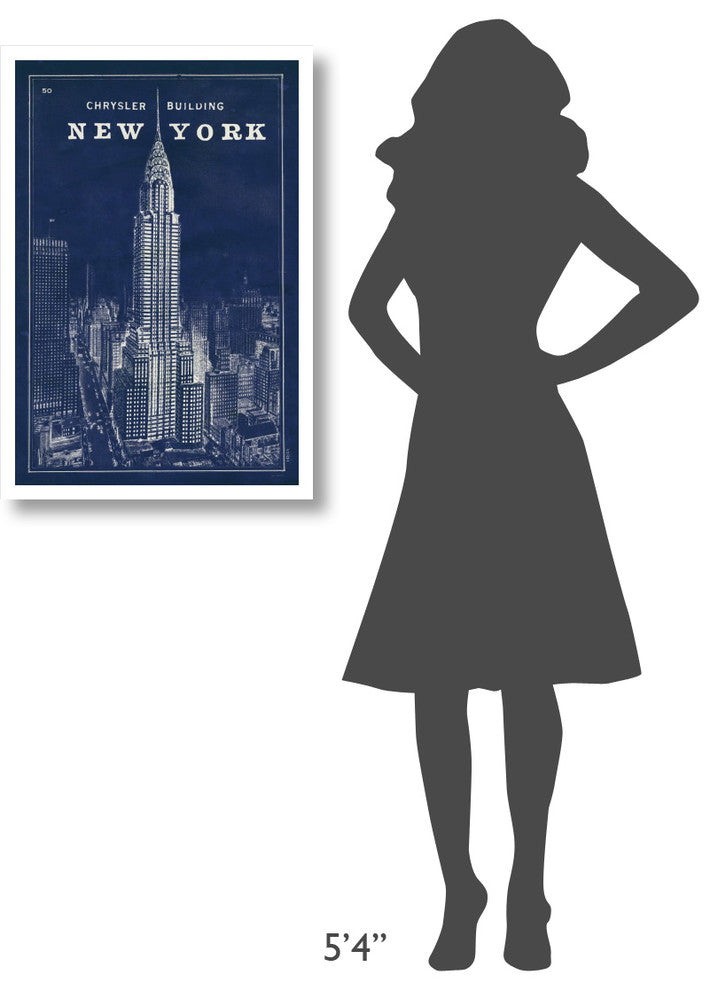 "Blueprint Map New York Chrysler Building" Paper Print by Sue Schlabach, 22"x32"