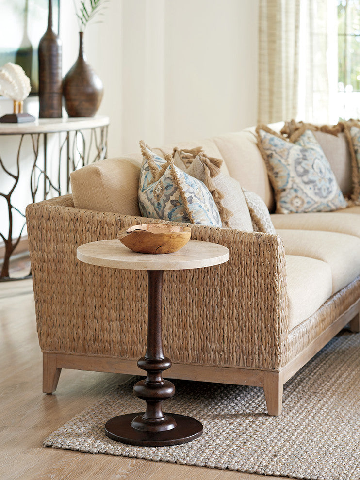 Marshall Stone Top Round End Table