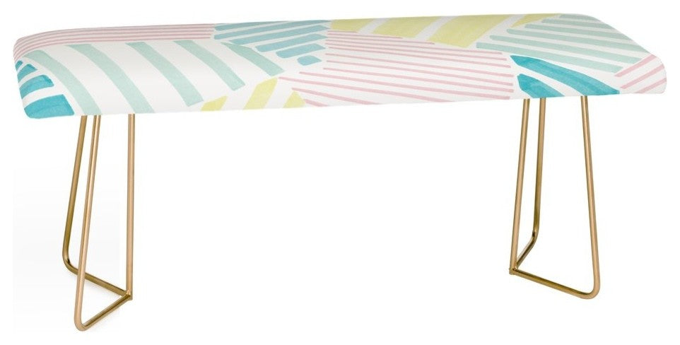 Deny Designs Susanne Kasielke French Reviera Seaside Stripes Bench