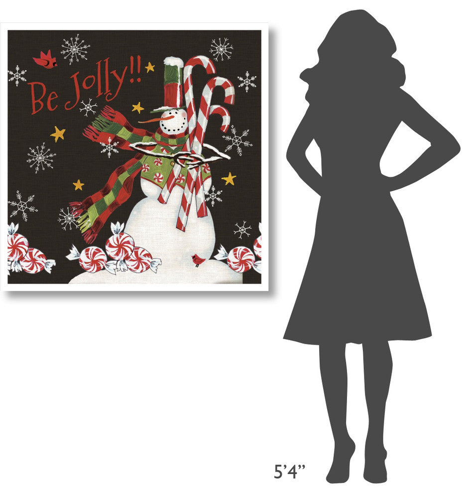 "Sweet Snowmen II Black" Digital Paper Print by Anne Tavoletti, 38"x38"