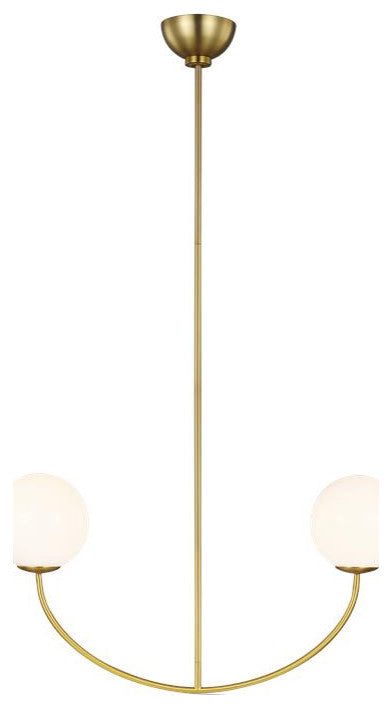 Generation Lighting, AEC1042BBS, Two Light Linear Chandelier, Burnished Brass