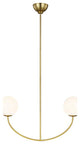 Generation Lighting, AEC1042BBS, Two Light Linear Chandelier, Burnished Brass