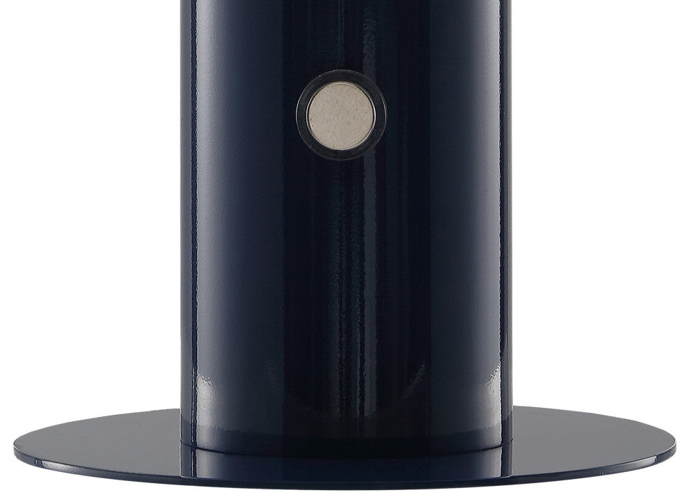 Boletus 10.75" Rechargeable/Cordless Iron LED Mushroom Table Lamp, Navy