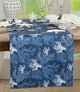 Table Runner With Sea Coral Design, Navy Blue, 16"x120"