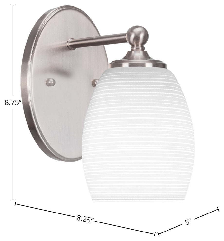 Capri 1-Light Wall Sconce, Brushed Nickel/White Matrix