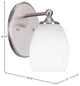 Capri 1-Light Wall Sconce, Brushed Nickel/White Matrix