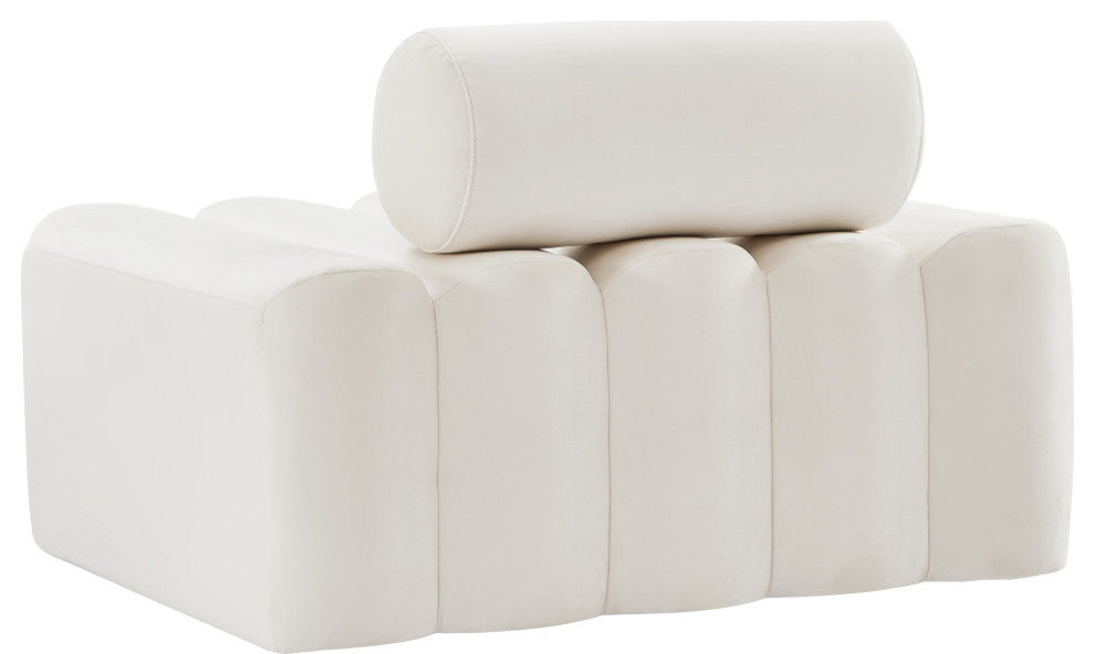 Melody Velvet Upholstered Chair, Cream, Chair