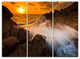 "Sunset Sea Wave Impact Rocks at Sunset" Metal Wall Art, 3 Panels, 36"x28"