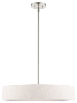 Livex Lighting Venlo 4 Light Brushed Nickel Drum Pendant