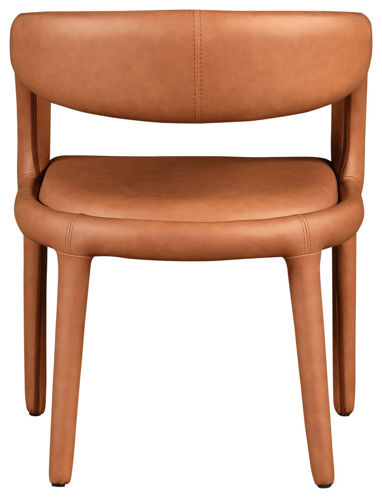 Meridian Furniture Sylvester Faux Leather Dining Chair, Cognac