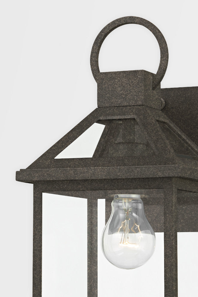 Sanders 1 Light Small Exterior Wall Scone, French Iron