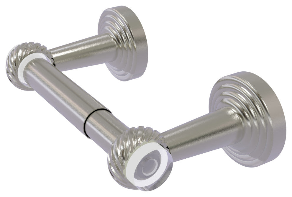 Pacific Beach 2-Post Toilet Tissue Holder with Twist Accents, Satin Nickel