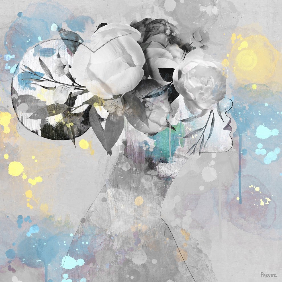 "Elegant Bun II" Painting Print on Wrapped Canvas, 48"x48"