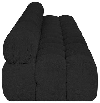 Ames Boucle Fabric Modular Sofa, Black, 4-Piece: 4 Armless Chair