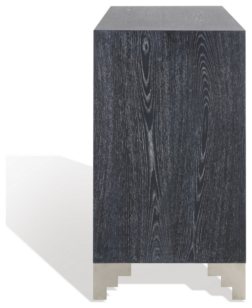 Safavieh Couture Odalis Lacquer Chest Of Drawers Black Cerused Oak