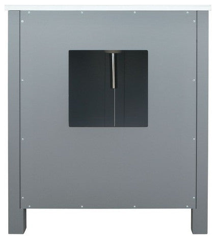 Ziva Transitional Dark Grey 30" Single Vanity, no Top and 28" Mirror