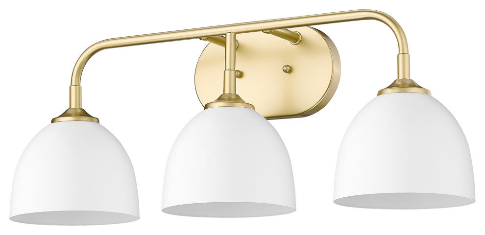 Zoey 3 Light Bath Vanity, Olympic Gold With White