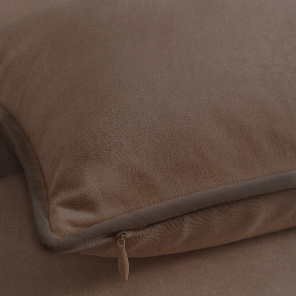 A1HC Soft Velvet Throw Pillow Covers Only, Set of 2, Dark Brown, 18"x18"