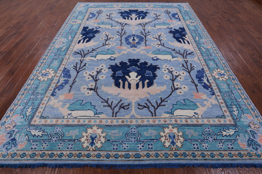 Hand Knotted Turkish Oushak Wool Rug 9' 2" X 11' 11" - Q13603