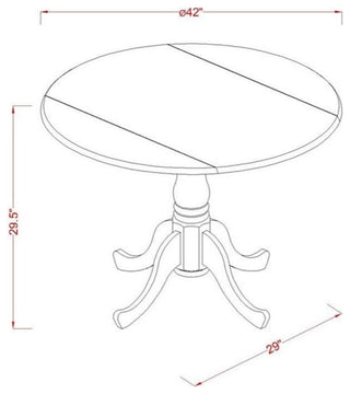 DST-BCH-TP - Kitchen Table - Cherry Table Top and Black Pedestal Leg Finish