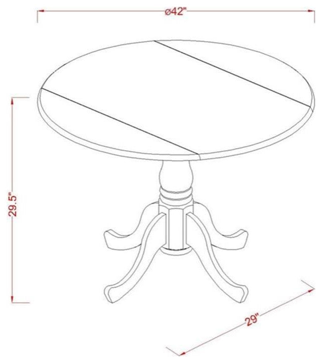 DST-BCH-TP - Kitchen Table - Cherry Table Top and Black Pedestal Leg Finish