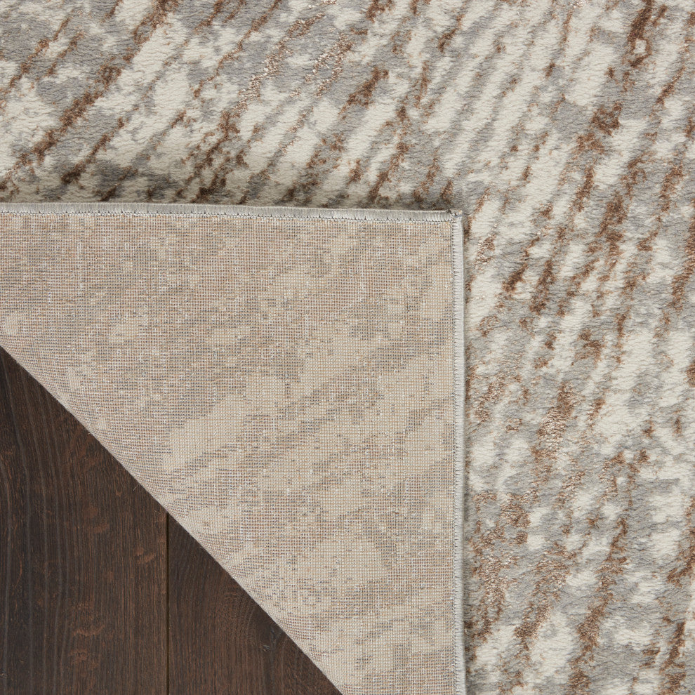 Nourison Glow 9' x 12' Grey Mocha Glam Indoor Rug