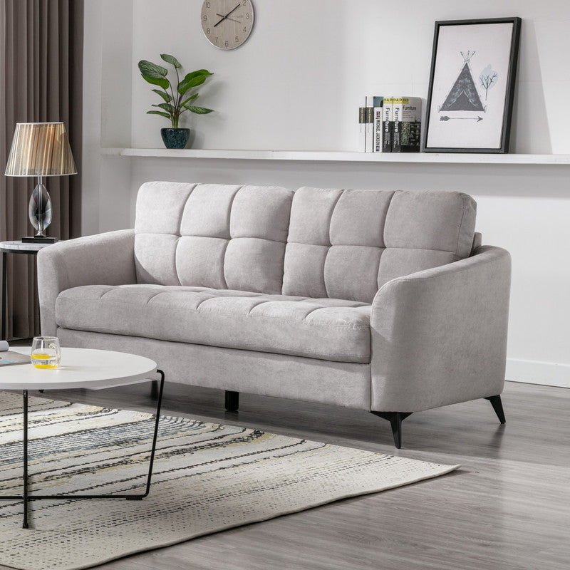 Callie Woven Fabric Sofa, Light Gray