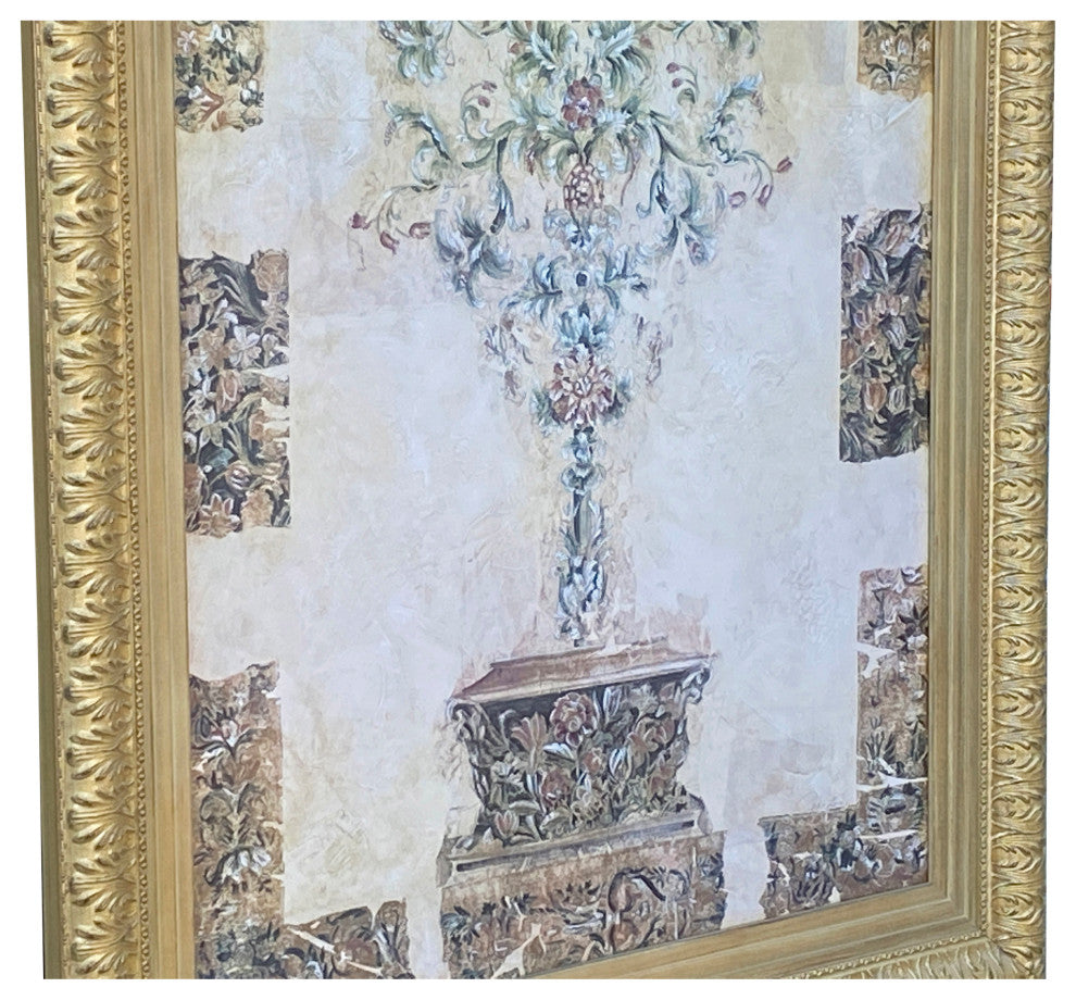 Large Wood Matte Light Gold Framed Artistic Graphic Wall Art Hcs7293