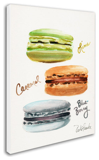 Jennifer Redstreake '3 Macarons with Words' Canvas Art, 18x24