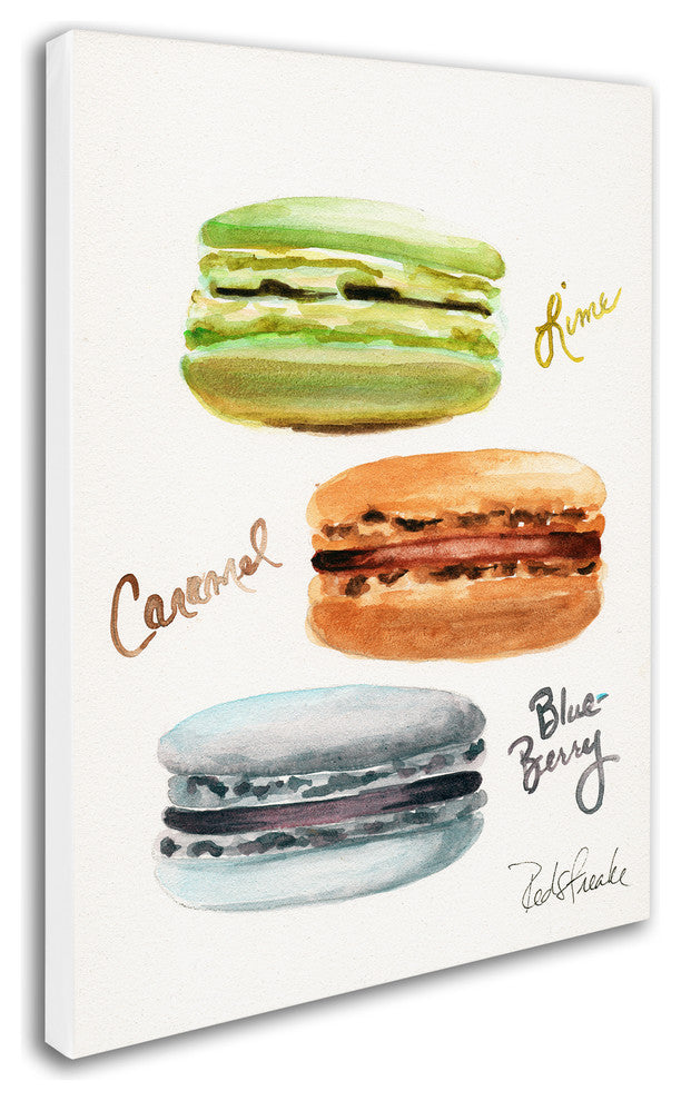 Jennifer Redstreake '3 Macarons with Words' Canvas Art, 18x24