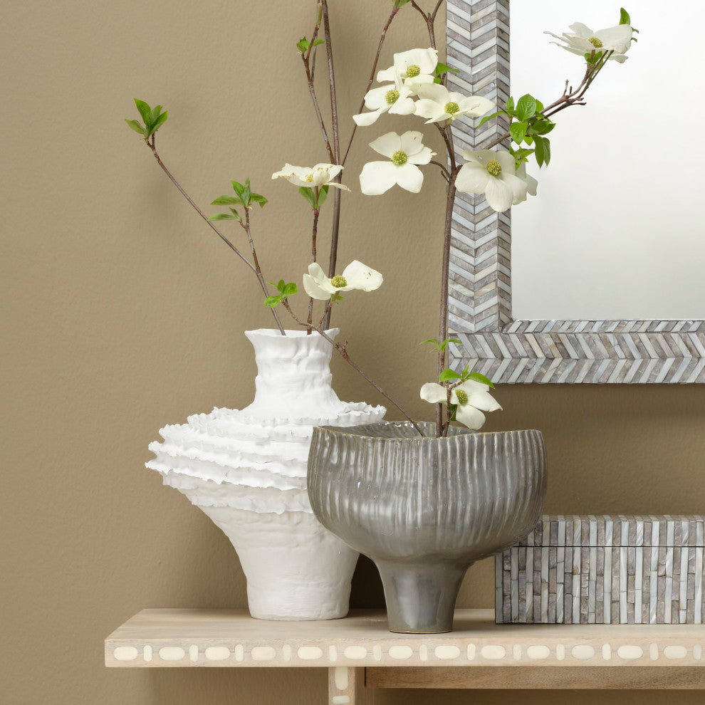 Ruffle Ceramic Decorative Vase