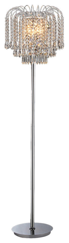 Xyrisse 4-light Crystal 58"Chrome Floor Lamp