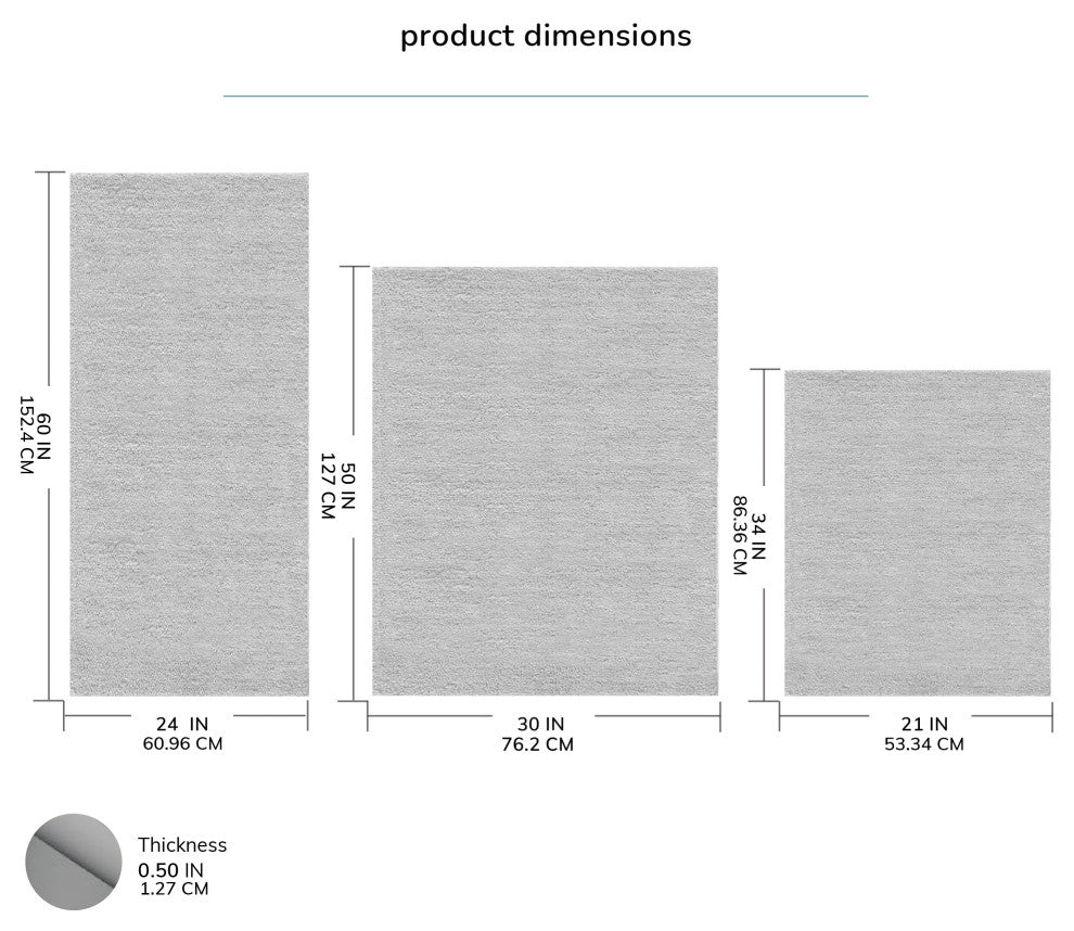 Avebury Cotton Bath Mat, Gray, 21x34