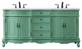 Bathroom Vanity, Vintage Mint, 72", Double Sink