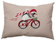 Pedaling Penguin Animal Decorative Throw Pillow, Taupe, 14"x20"