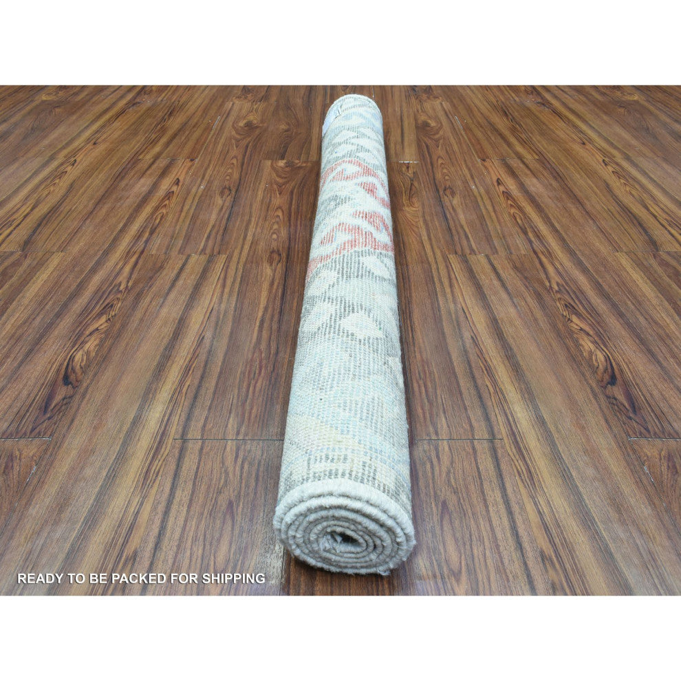 Colorful Anatolian Village Inspired Soft Wool Hand Knotted Rug, 4'0"x6'1"