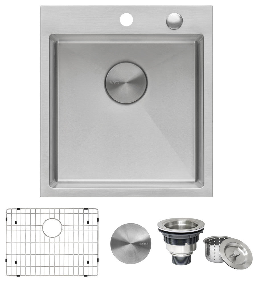 Ruvati RVH8006 18 x 20 Inch Drop-in Stainless Steel Kitchen Sink Single Bowl
